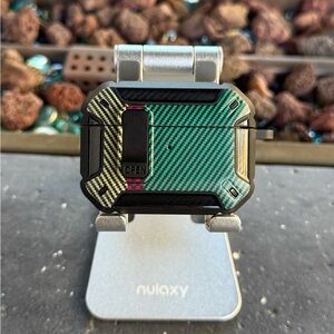 Camouflage AirPods Pro 2 Case Rugged Shockproof Cover with Clip & Keychain Hook